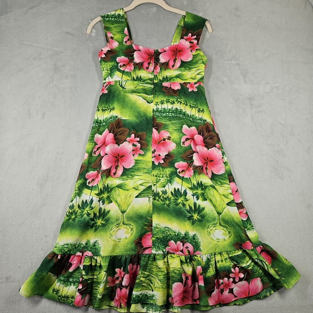 Vintage 70'S Waltah Clarke's Hawaiian Dress Womens Size 8 Mini Tropical Hibiscus - Picture 7 of 14